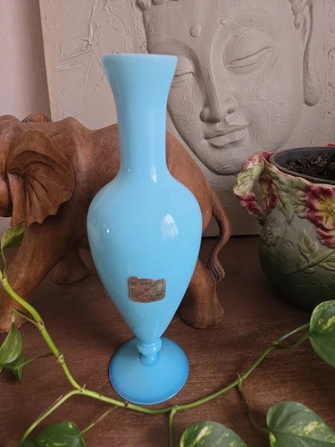 Vintage blue opaline soliflora - blue,