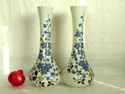 Pair tall white victorian - pair,