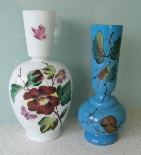 Two victorian hand painted - two,