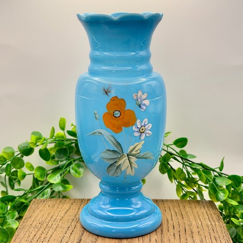 Antique blue opaline glass - blue,