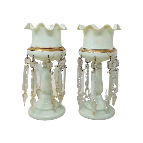 Antique victorian glass mantel - victorian,