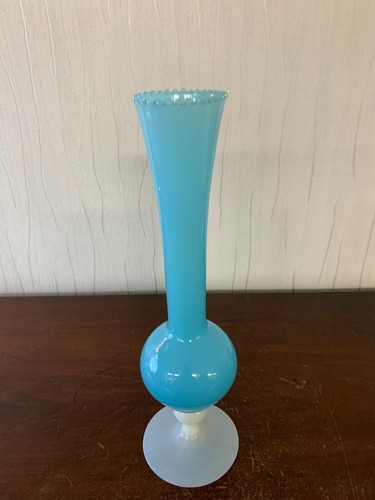 Blue opaline baccarat vase - blue,