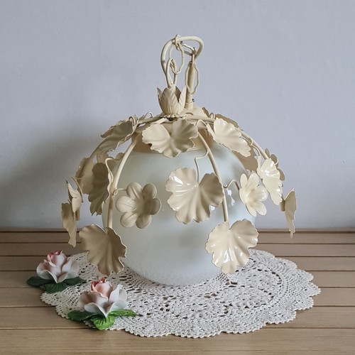 Rare vintage cream tole - cream,