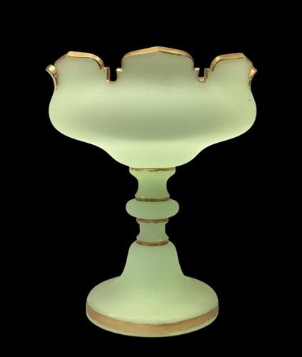 French green opaline pedestal - french,