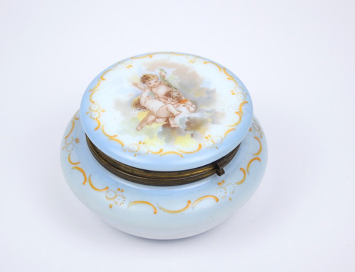 Blue opaline candy jar - blue,