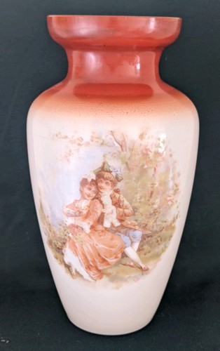 Vintage opaline glass vase - glass,