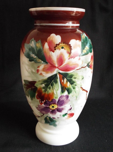 Vintage opaline glass - glass, floral