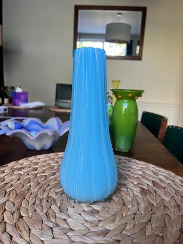 Vintage blue opaline glass - blue,