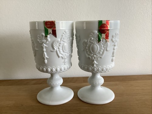 Vintage opaline glass goblet - opaline,