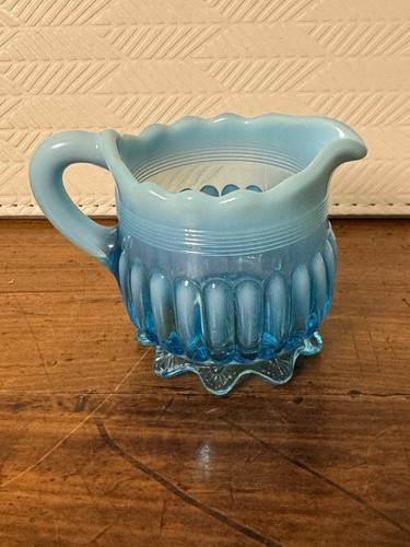 Pretty blue opaline pressed - blue,