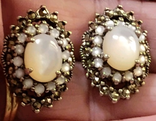 Vintage 925 opaline rhinestone - opaline,
