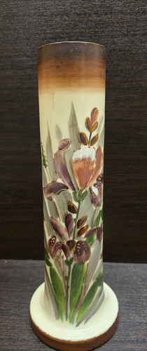 Opaline vase hand painted - opaline,