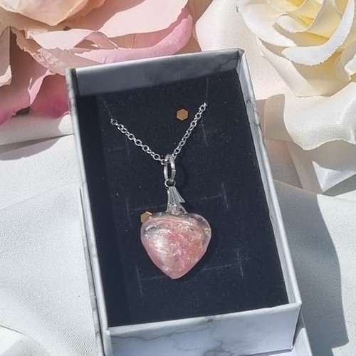 Handmade pink opaline heart - handmade,